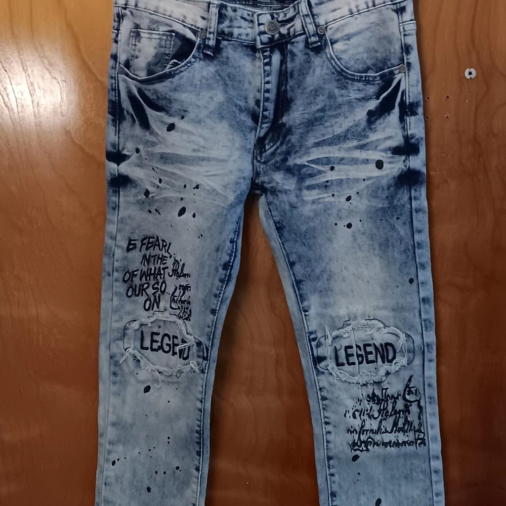 Blue Distressed Boys Jeans